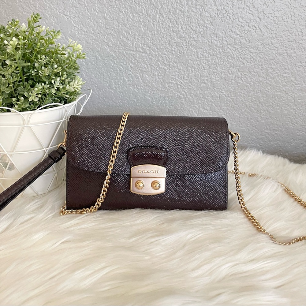 COACH AVARY CHAIN CROSSBODY  F38683 OXBLOOD 1/LIGHT GOLD